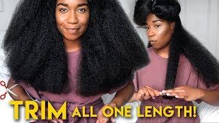 DRY TRIM Your Natural Hair For EVEN LENGTH ACROSS | Growing Out Layers