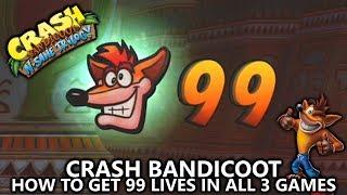 Crash Bandicoot N. Sane Trilogy - How to Get 99 Lives in All 3 Crash Games Easy - Best Methods