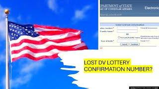 How can you recover a lost DV lottery confirmation number? What to do#dv2025 #dvlottery
