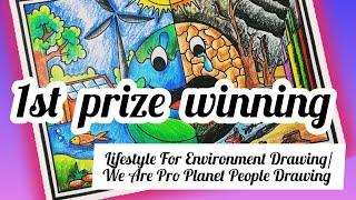 Lifestyle for environment drawing/ Earth Day Drawing competition / Environment Day Drawing