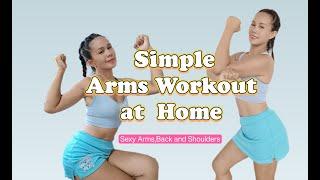 Simple Arms Workout At Home | Sexy Arms, Back and Shoulders | FitnessMom