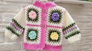 HOW TO MAKE A CARDIGAN FROM MOTIF.HOW TO MAKE  GIRL CARDIGAN.HOW TO MAKE CROCHET CARDIGAN WITH MOTIF