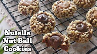 NUTELLA NUT BALL COOKIES. RESEPI MUDAH TANPA MIXER.