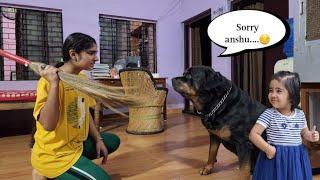 Anshu is very angry with oggy....|| funny dog videos ||snappy girls #dog #rottweiler #emotional |