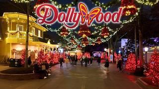 Dollywood Smoky Mountain Christmas Walking Tour | 4K Sights & Sounds