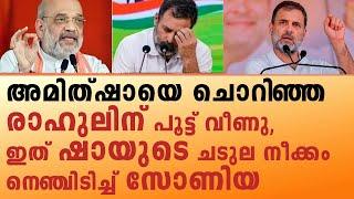 അമിത്ഷായെ ചൊറിഞ്ഞ രാഹുലിന് പൂട്ട് വീണു ഇത് ഷായുടെ ചടുല നീക്കംനെഞ്ചിടിച്ച് സോണിയ