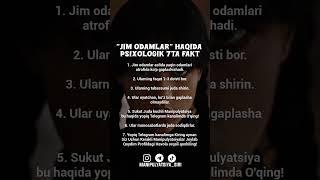 Jim odamlar Haqida psixologik #Psixologiya #manipulyatsiya #qorapsixologiya