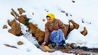 Daily Village Life in a Snowy and Cold Winter Day _ Village Life in the Mountains of Iran