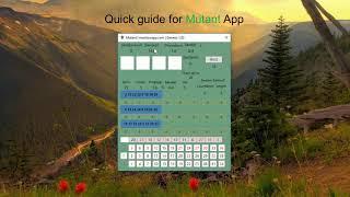 Quick guide for Mutant App