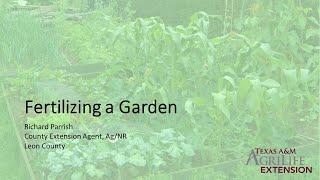 Fertilizing a Vegetable Garden