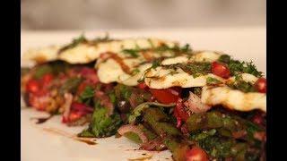 Grilled Asparagus & Halloumi Salad with Mix Green & Beetroots -- سلطة الهليون وجبنة الحلومي المشوية