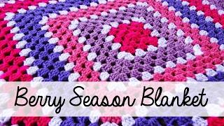 Super Easy Crochet Granny Square Blanket!  (Berry Season Blanket)