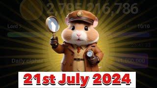 Hamster Kombat Daily Cipher Morse Code || 21/07/2024 || Claim 1,000,000 Coins Task Reward