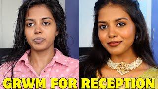 தமிழில்-GRWM for reception Dusky skin makeup tutorial || HARINI SI