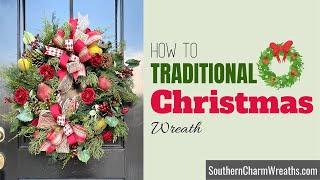 How to Make a Traditional Christmas Wreath | Christmas Wreath with Artificial Florals