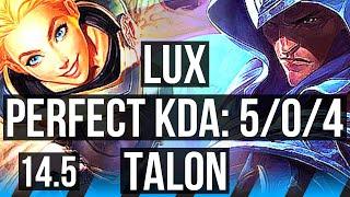 LUX vs TALON (MID) | 5/0/4, 800+ games | KR Master | 14.5