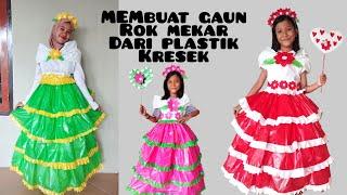 Cara Membuat Gaun dari Kresek | Membuat Baju Karnaval dari Kresek | Membuat Rok Mekar dari Kresek