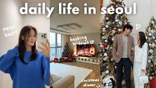 seoul vlog  christmas party with in-laws, new hair, last vlog of 2024