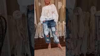 #jeans #diyjeans #upcycledclothing #sewing #tutorial #thriftflip