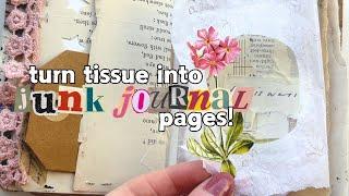 How to make an interactive junk journal page with tissue paper