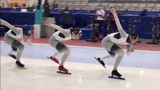 Speedskating champions in Slow motion - Yuskov, Lorentsen, Ihle, Henriksen