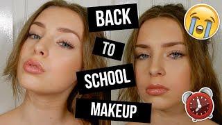 10 MINUTE BACK TO SCHOOL MAKEUP TUTORIAL | NO HEAT HAIRSTYLE | 2017