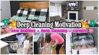 DEEP CLEANING MOTIVATION | NEW BEDDING + DEEP CLEANING + CARPET CLEANING