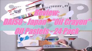 Review: Daiso  Japan -  Oil Crayon Oil Pastel  - 24 Pack - Baby Koala Drawing