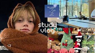 cozy study vlog  late nights @ library, study tips + christmas markets !!