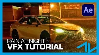 Realistic Rain At Night Using VFX | Adobe After Effects Tutorial