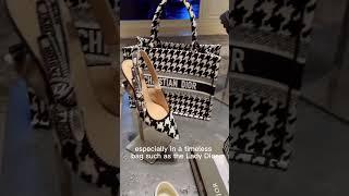 Timeless Lady Dior in classic houndstooth print #ladydior #dior #diorbag #designerbags  #luxurybags