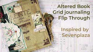 Altered Book | Grid Journaling | Flip Through | Inspired by @SevenplazaCreative