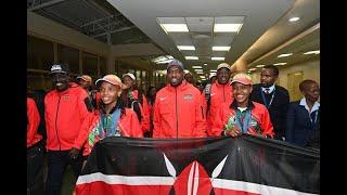 LIVE: President Ruto Receives The Olympic Games Kenya Team , Eldoret International Airport.