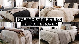 HOW TO STYLE A BED LIKE A DESIGNER! ️ Budget Friendly + Easy to Recreate! (4 DIY Bed Ideas)