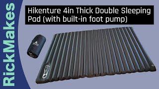 Hikenture 4in Thick Double Sleeping Pad (with built-in foot pump)