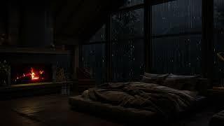 Cozy Room On Rainy DayRainy Night️Relaxing Rain and Fire Sounds