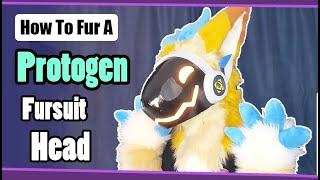 How To Fur A Foam Protogen Fursuit Head | Fursuit Tutorial