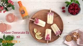 Eis am Stiel Rezept Himbeer Cheesecake Eis mit VERPOORTEN Pfirsich-Maracuja