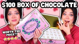 LUXURY $100 VALENTINE'S BOX OF CHOCOLATE!?| Taste Test & Rating Louis Sherry