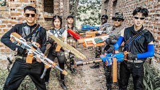 LTT Game Nerf War : Couple Warriors SEAL X Nerf Guns Patrol The Area Attack Destroy Crime Mr Close