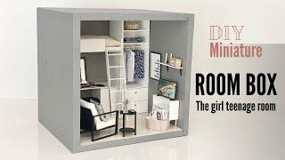 ROOM BOX - The teenage girl room  |  How to make a miniature room box