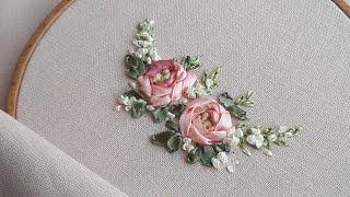 Ribbon embroidery - Silk Roses Amazing bouquet