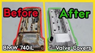 BMW 740il Valve Covers Restored M62 E38