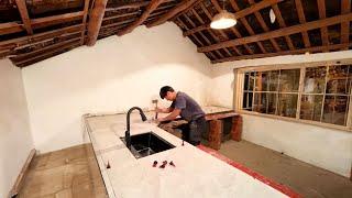 Episode 64 Renovating an Old House, the kitchen island is ready