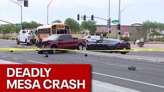 8-vehicle Mesa crash leaves woman dead