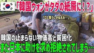 【海外の反応】「助けてくれ！」韓国の止まらぬ貧困化！なぜ韓国は物価高騰が止まらずに極貧国家になってしまったのか？