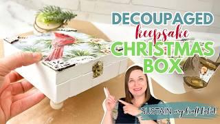 Cute Christmas Craft Idea (2024): Decoupaged Christmas Keepsake Box!