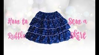 HOW TO SEW A THREE TIERED RUFFLE SKIRT, SEWING FOR BEGINNERS