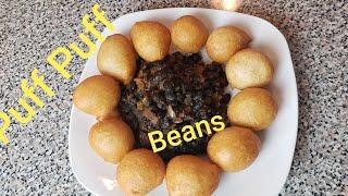 HOW TO MAKE PUFF PUFF AND BEANS:BEIGNETS HARICOT:DEEP FRIED STREET FOOD #beans#puffpuff#beignets