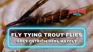 FLY TYING TROUT  FLIES - PRO STAFF ON THE BENCH: THE GREY OSTRICH HERL MAYFLY